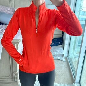 Nike size small orange golf four performance therma-fit zip up with pockets